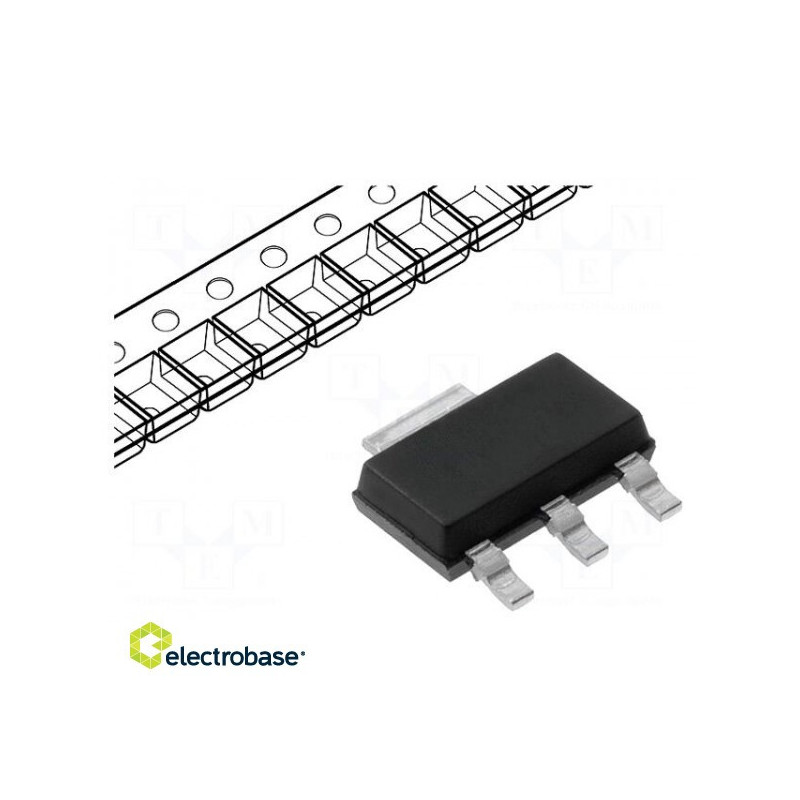 Tiristorius: kintamosios srovės jungiklis, 800 V, Ifmax: 0,8 A, Igt: 10 mA, SOT223, SMD, ASD™