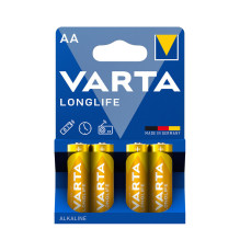 VARTA Longlife šarminės baterijos AA (1,5 V) B4, kaina už blisterį 4 vnt.
