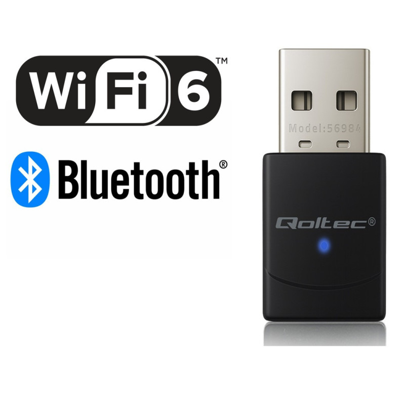 Itin greitas „WiFi 6“ ir „Bluetooth 5.4“ adapteris, 900 Mbps, 11a/b/g/n/ac/ax, USB 2.0