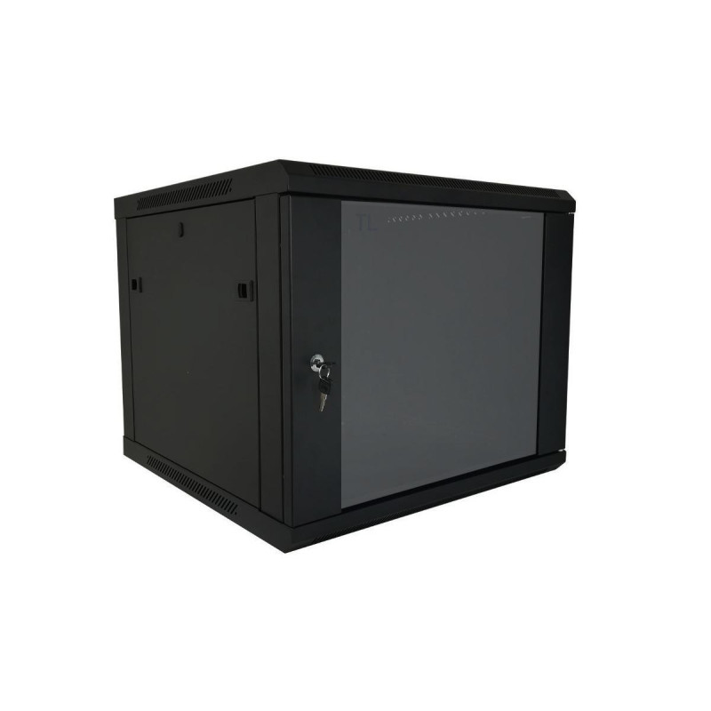 9U 19\'\' prie sienos montuojama spintelė / 600 x 450 x 501 mm / Juoda / Nesurinkta