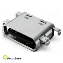Socket, USB C, SMT, PIN:16,...