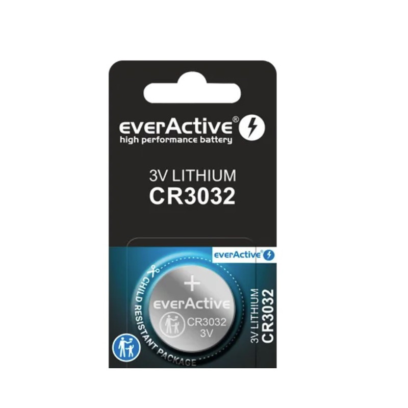 CR3032 ličio baterijos „everActive“, pakuotėje po 1 vnt.