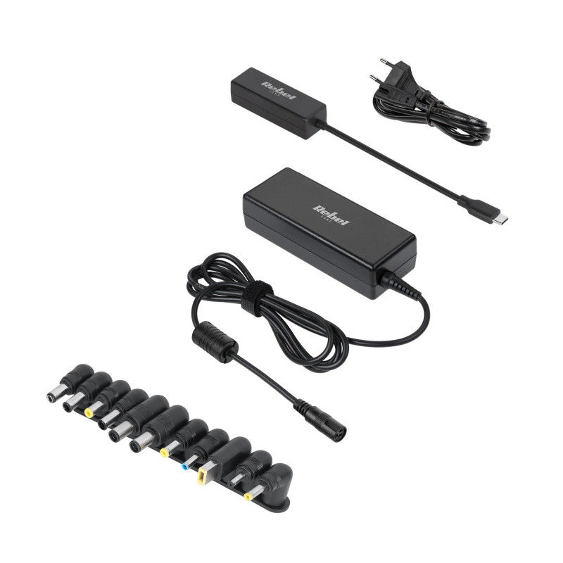 Universalus kompiuterių įkroviklio adapteris 90 W, 15–20 V, 12 kištukų, + maitinimo laidas