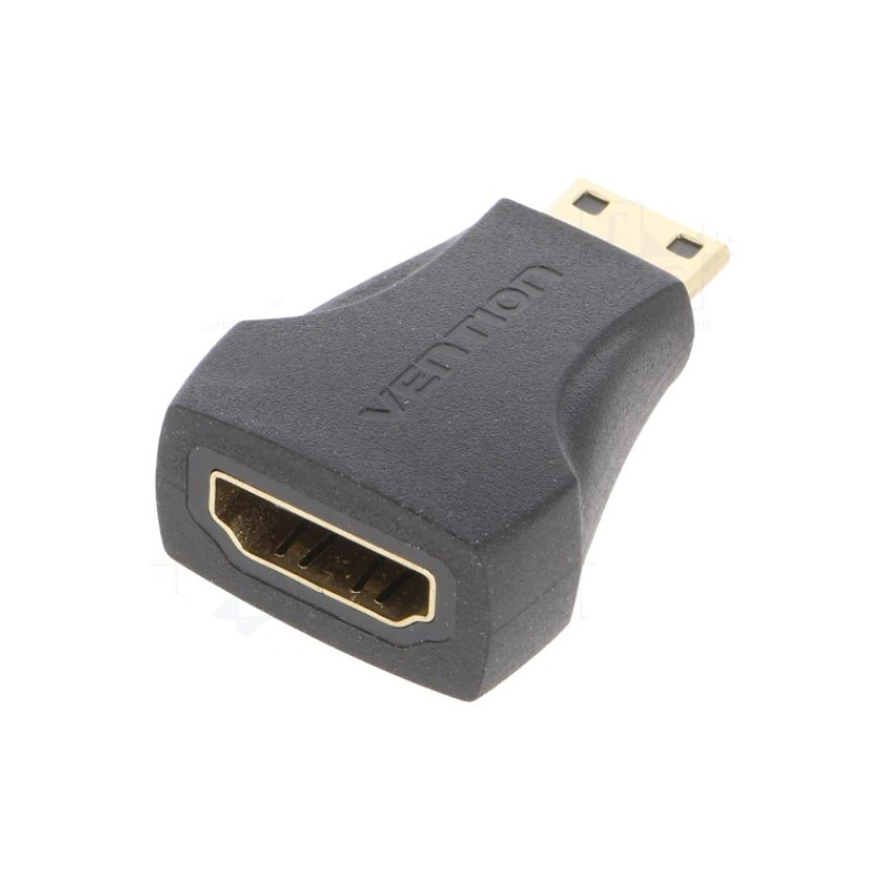 Adapteris HDMI lizdas, kištukas, juodas, jungtis, kištukas, lizdas, mini HDMI kištukas, AISB0-DE