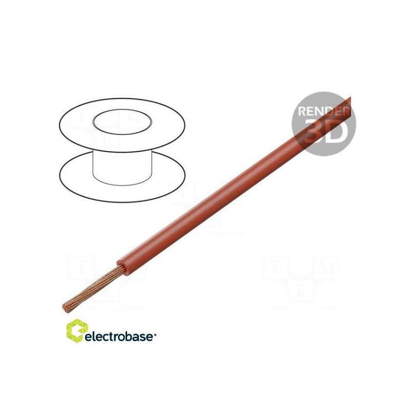 FLRY-B daugiagyslis Cu laidas 6mm2 PVC raudonas 60V 50m Klasė: 5 ¨: 4.3mm