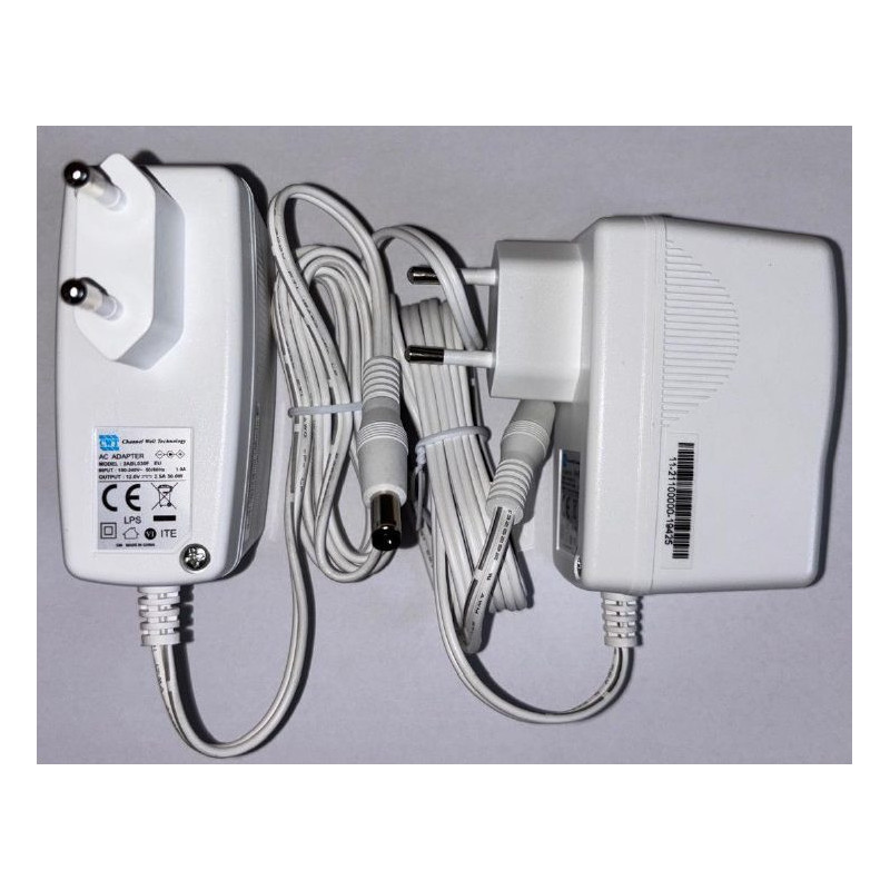 Maitinimo šaltinis 30W 12VDC 2.5A jungtis 5.5 / 2.1-2.5mm kištukas baltas korpusas CWT 2ABL030F
