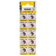 G12 batteries Vinnic Alkaline LR1142 / LR43 / 186 in a pack of 10 pcs.