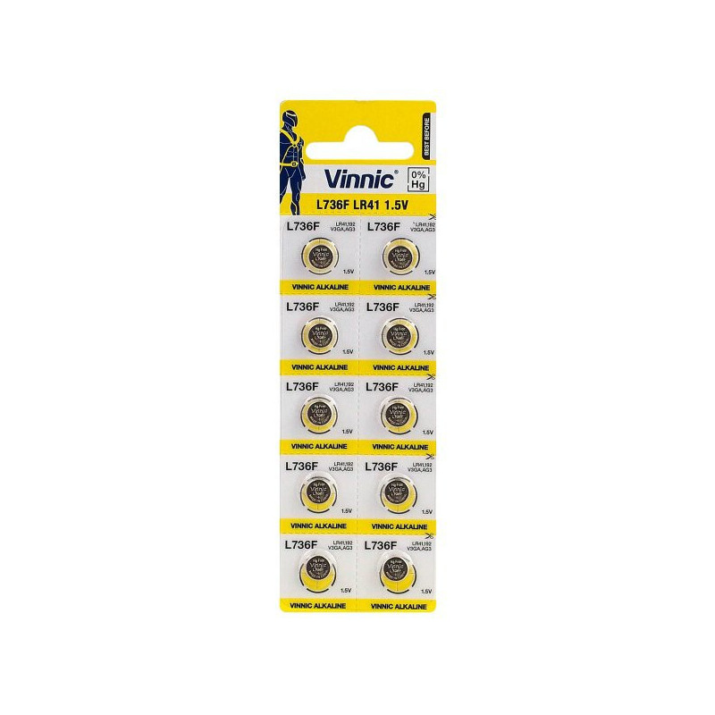 G3 batteries Vinnic Alkaline LR736 / L736 / 192 in a pack of 10 pcs.