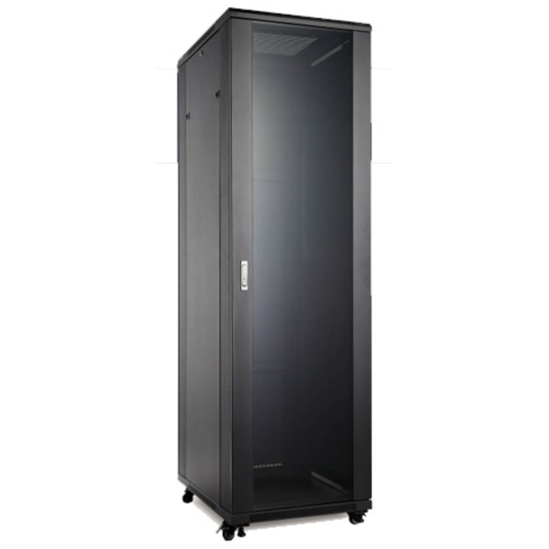 27U 19'' pastatoma serverio spinta / 600 x 600 x 1417 mm / stiklinės durys / juoda / nesurinkta