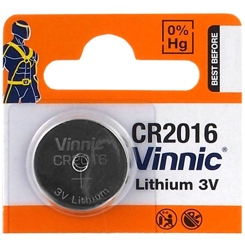 CR2016 ličio baterijos „Vinnic“ – 1 vnt. pakuotėje.
