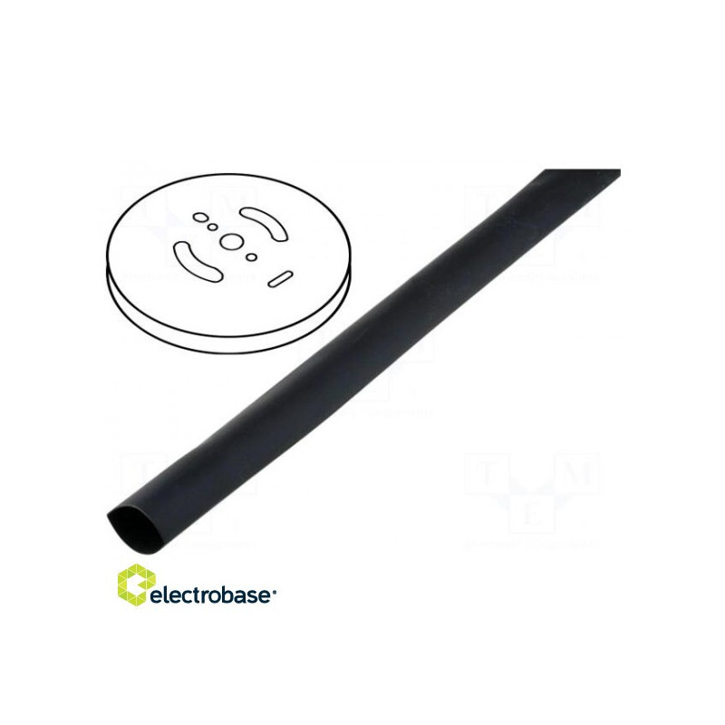Heat shrink sleeve glueless 2: 1 19.1mm black polyolefin