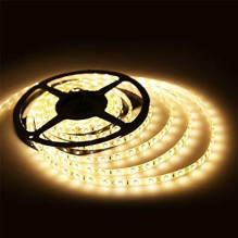 Moisture-resistant LED Strip (12V, 5W / m, color temperature 3000K) set with power supply. Length 5 meters.