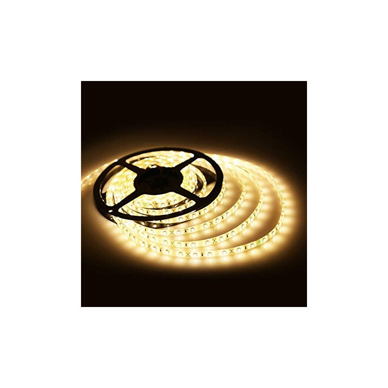 Moisture-resistant LED Strip (12V, 5W / m, color temperature 3000K) set with power supply. Length 5 meters.