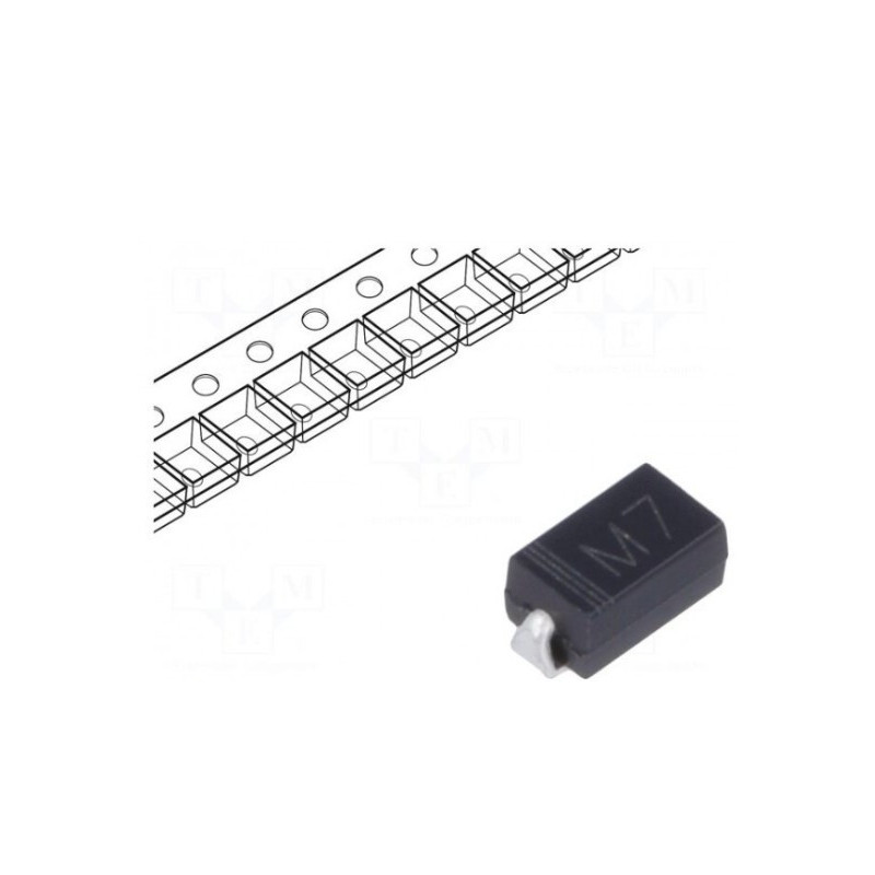 Diode: rectifying SMD 1kV 1A Package: reel, tape SMA Ufmax: 1.1V