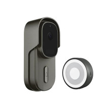 Baterinis durų skambutis „WiFi“, lauko kamera + varpelis, 2MP, „Tuya“, juodas