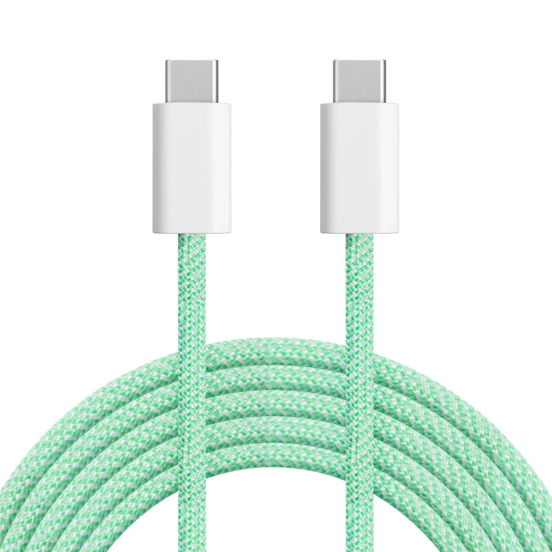 100W patvarus jungties kabelis USB-C - USB-C, 1.5m, žalias, KrugerMatz