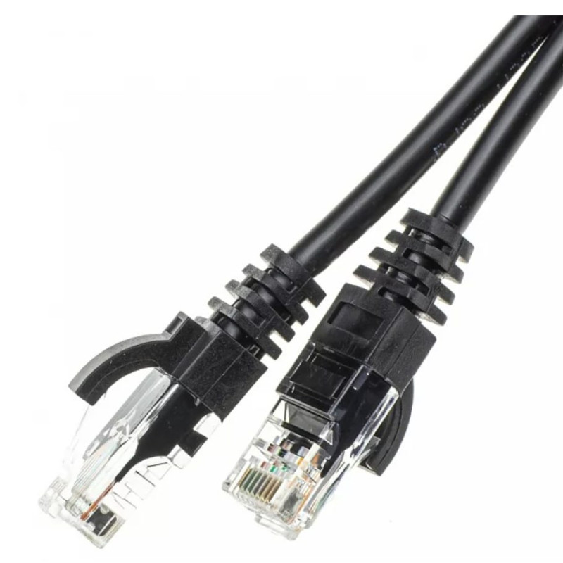 Komunalinis laidas, Komunalinis kabelis, Komunalinis kabelis, 7 m, CAT5E, UTP, 7 m, „ElectroBase®“, juodas, LSZH