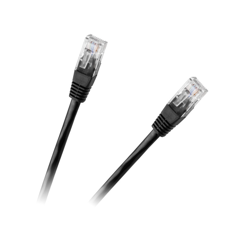 Komunalinis laidas, Komunalinis kabelis, Komunalinis kabelis, 0,5 m, CAT6, UTP, 50 cm, „ElectroBase®“, juodas