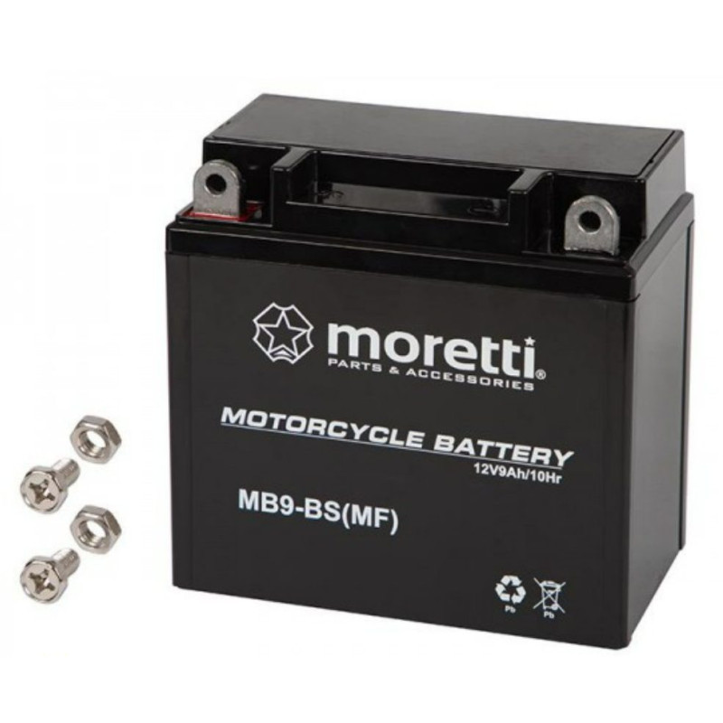 Akumuliatorius MOTO 12V 9Ah mb9L-BS Moretti