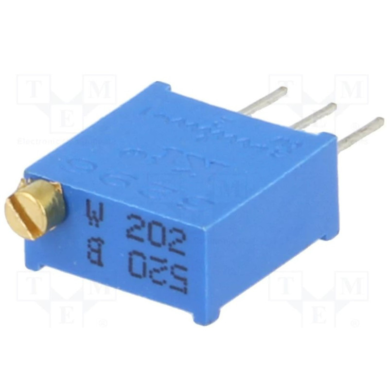 Potentiometer:mounting, multi-turn, 2k9, 500mW, THT, ±10%, linear