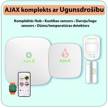 Wireless GSM / Ethernet security alarm kit with FIRE SAFETY :: White AJAX