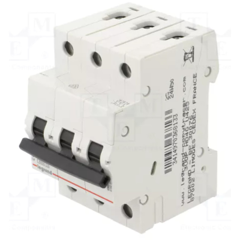 Circuit breaker, 400VAC, Inom: 25A, Poles: 3, Character: C, 6kA, IP20