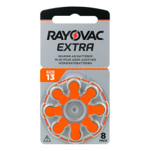 Klausos aparato baterijos, 13 dydžio, 1,45 V, „Rayovac Extra Advanced Zn-Air PR48“, 8 vnt. pakuotėje