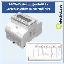 MODBUS Three-phase electricity meter for work with External Transformers, 3x230 / 400 V, 6A