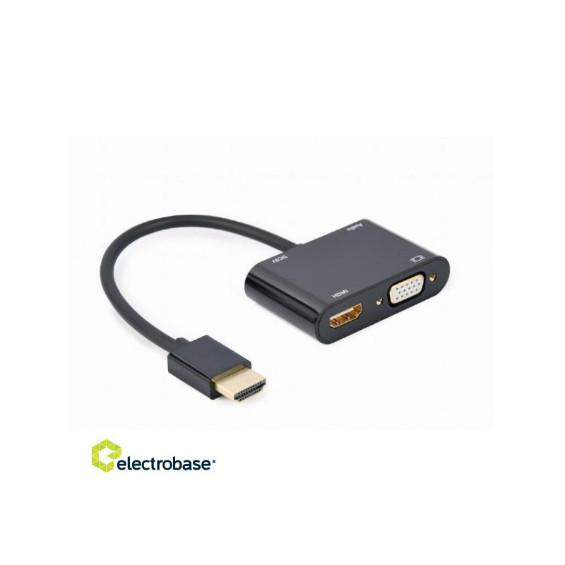 I / O ADAPTER HDMI TO HDMI / VGA / A-HDMIM-HDMIFVGAF-01 GEMBIRD
