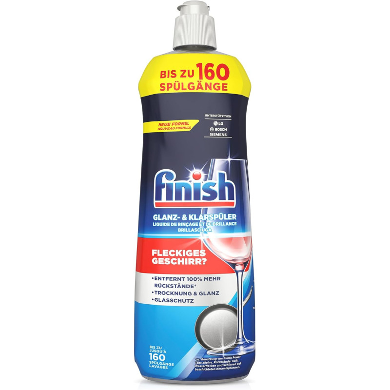 „Finish Shine Rinse Aid“, blizgesio ir skalavimo priemonė – nuo vandens dėmių, 800 ml