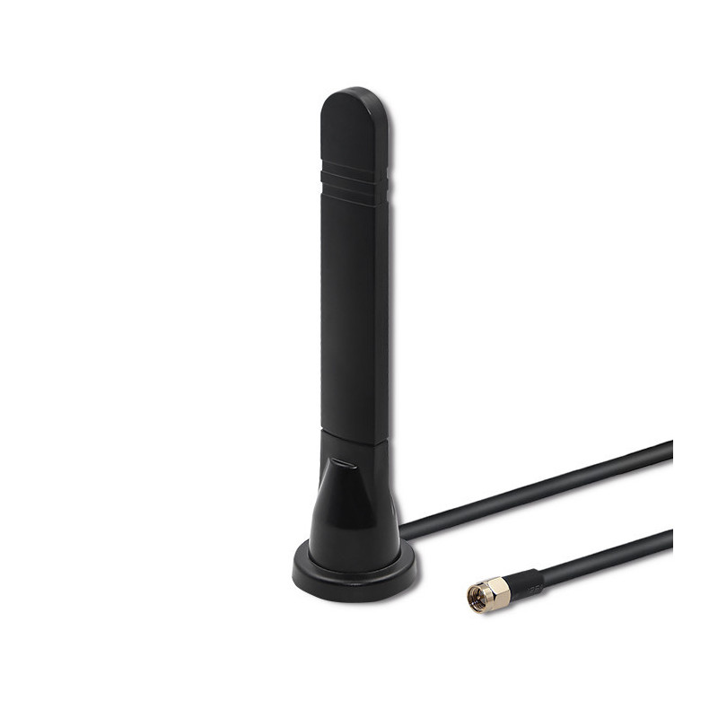 4G LTE antena su magnetiniu pagrindu, 5 dBi, įvairiakryptė, skirta naudoti patalpose, 600–2700 MHz, SMA, 3 m