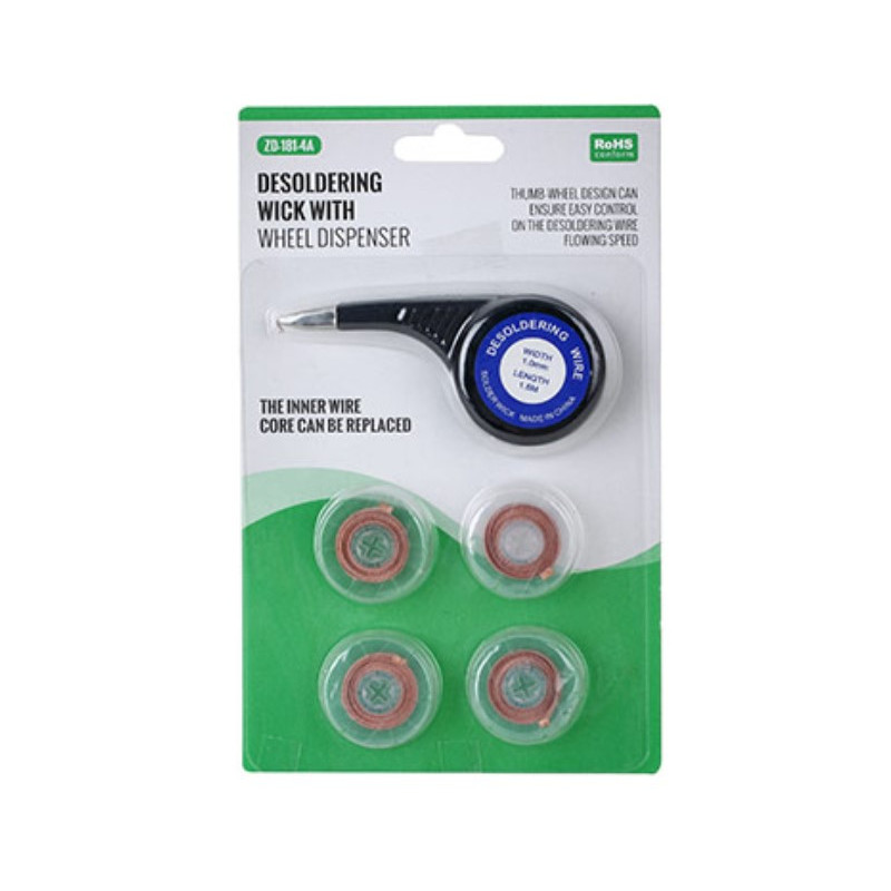 Desoldering copper tape 1.50mm complete with auxiliary housing, Length 1.5m, Set of 4 tapes