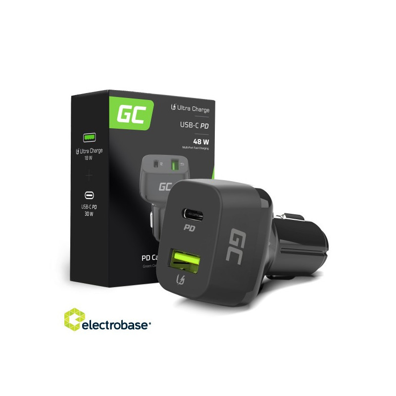 Green Cell car charger USB-C power supply + USB quick charge 3.1