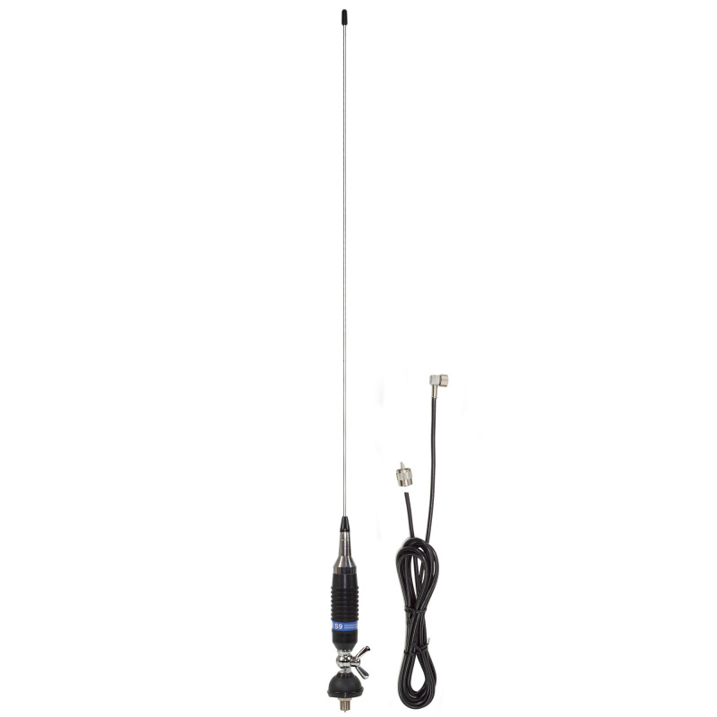 CB antena 120 cm, 26-30 MHz, 600 W su 4 m RG58 kabeliu (PNI-S9CAB)