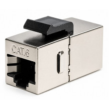 Connector-Adapter for 2xRJ45 connectors, CAT5E, CAT6, Shielded, Keystone