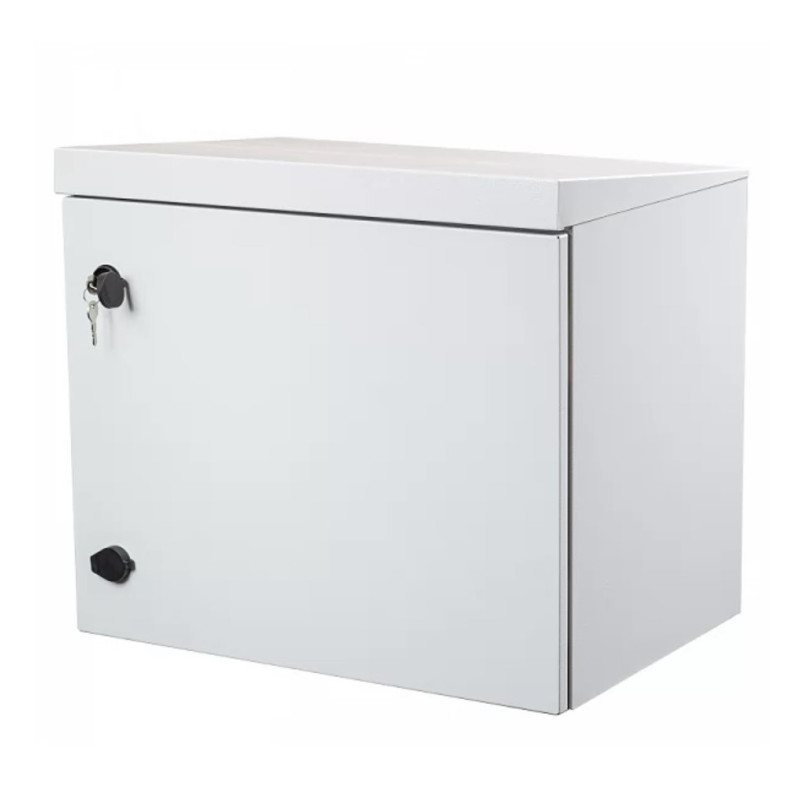 IP65 9U 19" wall cabinet, steel door / 520 x 590 x 430 mm / gray, assembled