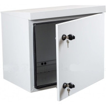 IP65 12U 19" wall cabinet, steel door / 660 x 590 x 430 mm / gray, assembled