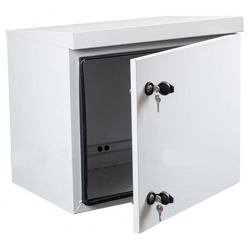 IP65 12U 19" wall cabinet, steel door / 660 x 590 x 430 mm / gray, assembled