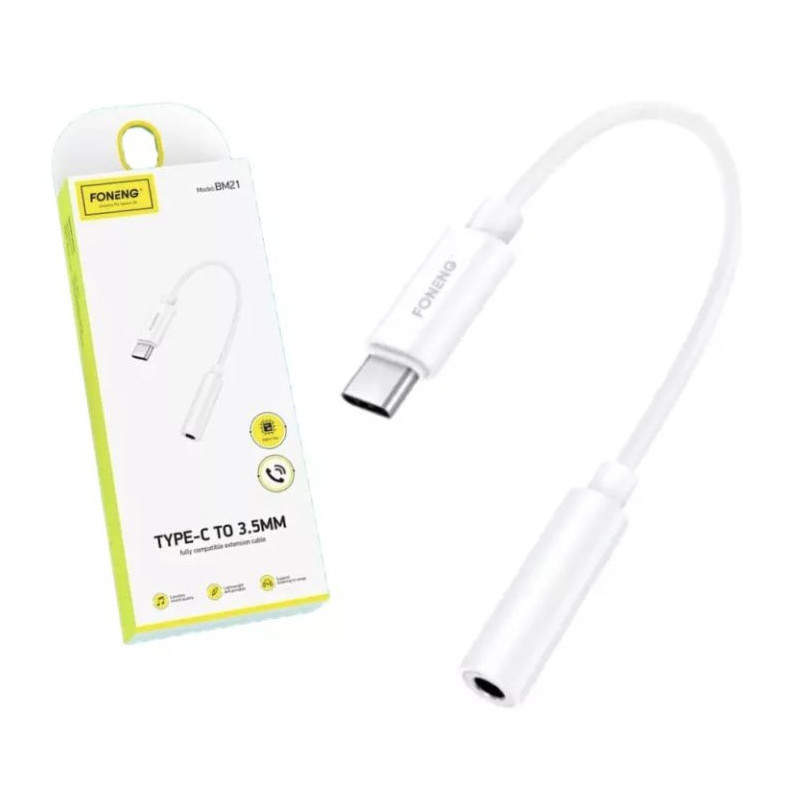 Garso kabelis su 3,5 mm lizdu ir USB-C tipo kištuku, Foneng BM21