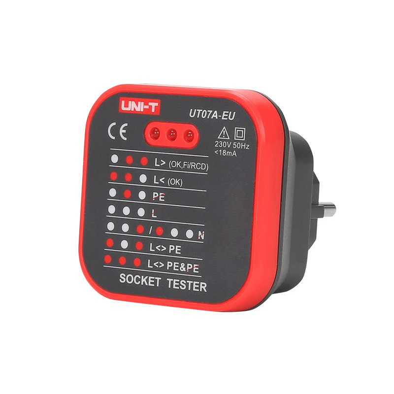 Uni-T UT07A-EU elektros lizdų testeris