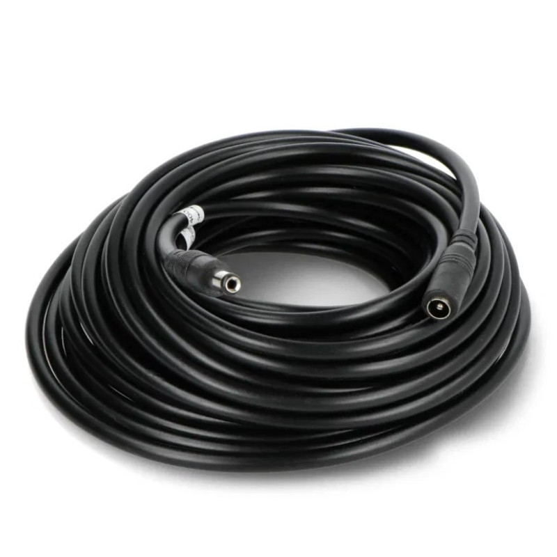 Laidas DC 5.5 / 2.1 kištukas, DC 5.5 / 2.1 lizdas 0.5mm2 juodas 10m