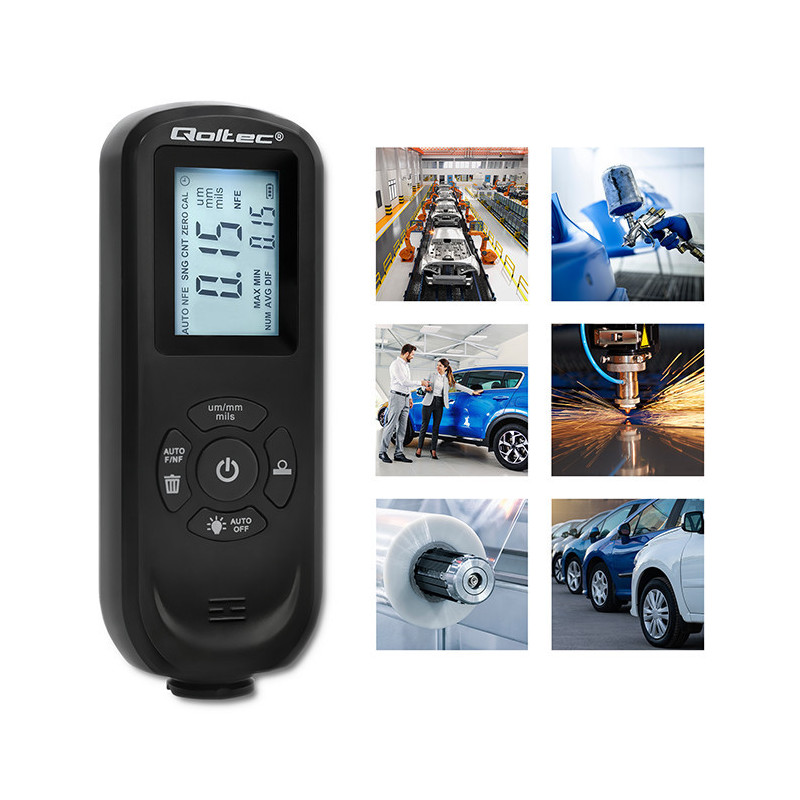 Paint coating thickness gauge for metal surfaces (steel and aluminum), 0 ~ 2000um