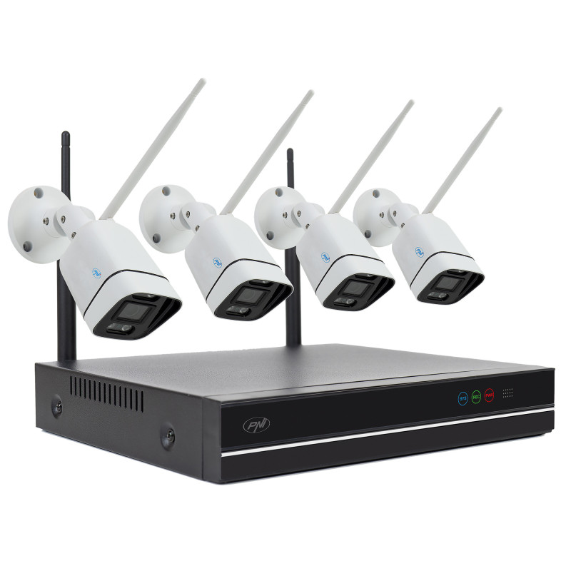 PNI House WiFi660 NVR 8-channel video surveillance kit and 4 outdoor wireless cameras 3MP, P2P, IP66