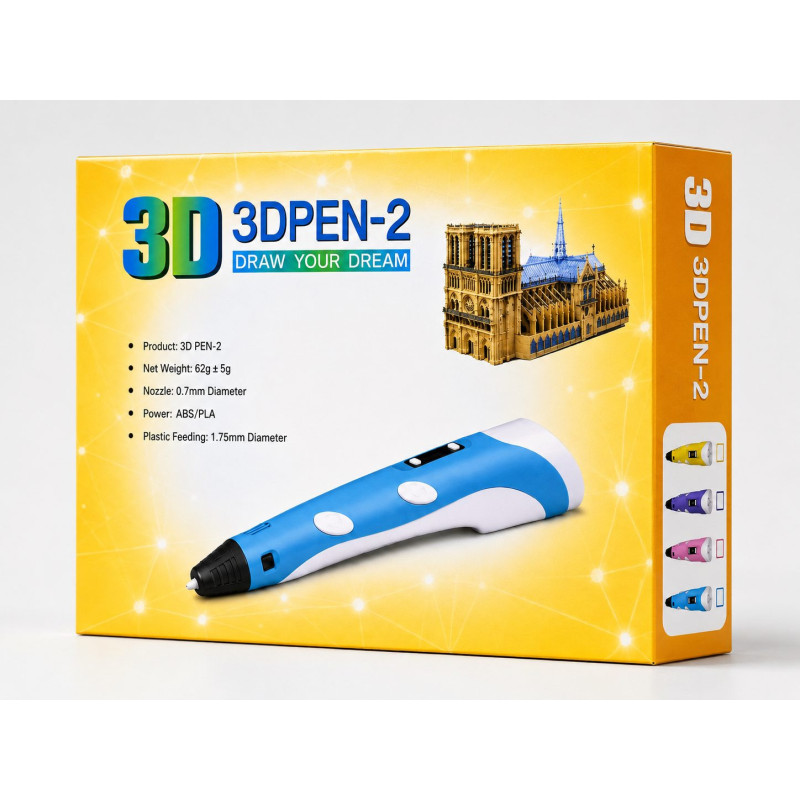 Riff Fantasy 3D printing pen with LCD, Filament 1.75mm ABS / PLA, AC adapter 12V / 2A, EN71