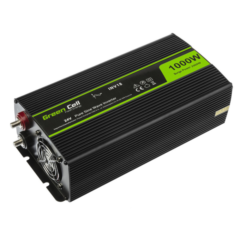 Green Cell Power Inverter 24V to 230V 1000W / 2000W Pure sine wave