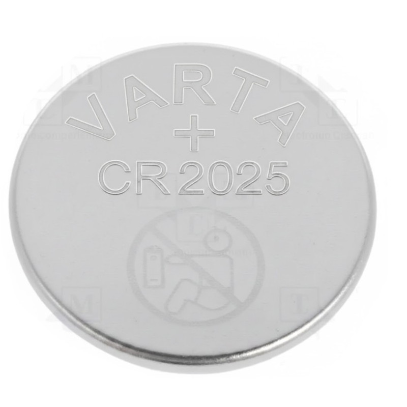 Baterija: ličio, 3V, CR2025, moneta, Ø20x2,5 mm, 157mAh