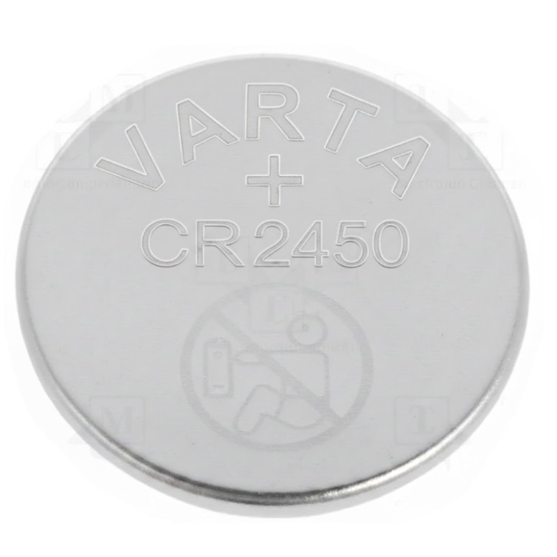Baterija: ličio, 3V, CR2450, moneta, Ø24x5mm, 590mAh