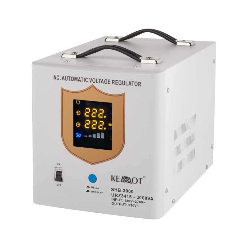 Automatinis įtampos stabilizatorius KEMOT SHB-3000, 3000 VA, įtampos diapazonas 130–270 V