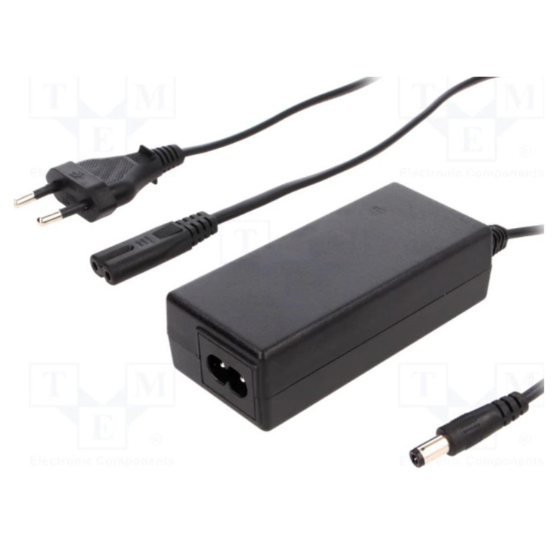 Maitinimo šaltinis 60 W 24 V 2,5 A 5,5 / 2,1 mm IP20. Pridedamas plastikinis stalo laidas.