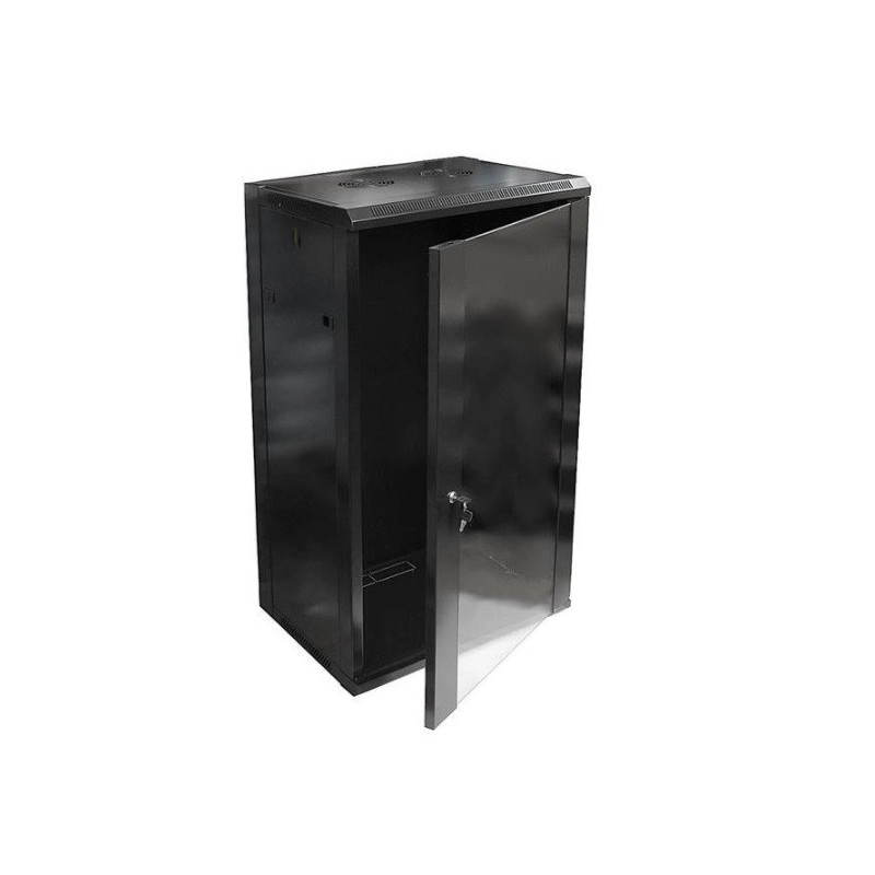 22U 19" sieninė spintelė / 600 x 450 x 1082 mm / juoda / nesurinkta